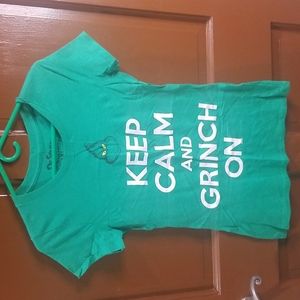Dr. Seuss Grinch graphic tee shirt sparkle print 100% cotton EXCELLENT condition